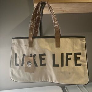 Lake Life oversized weekender Canvas Tote Bag